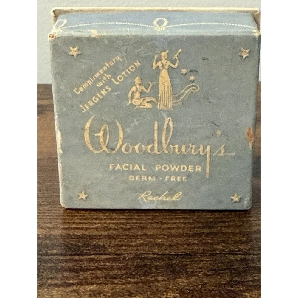 Vintage Woodbury Rachel Facial Powder Box UNUSED Art Deco Vanity Jergens